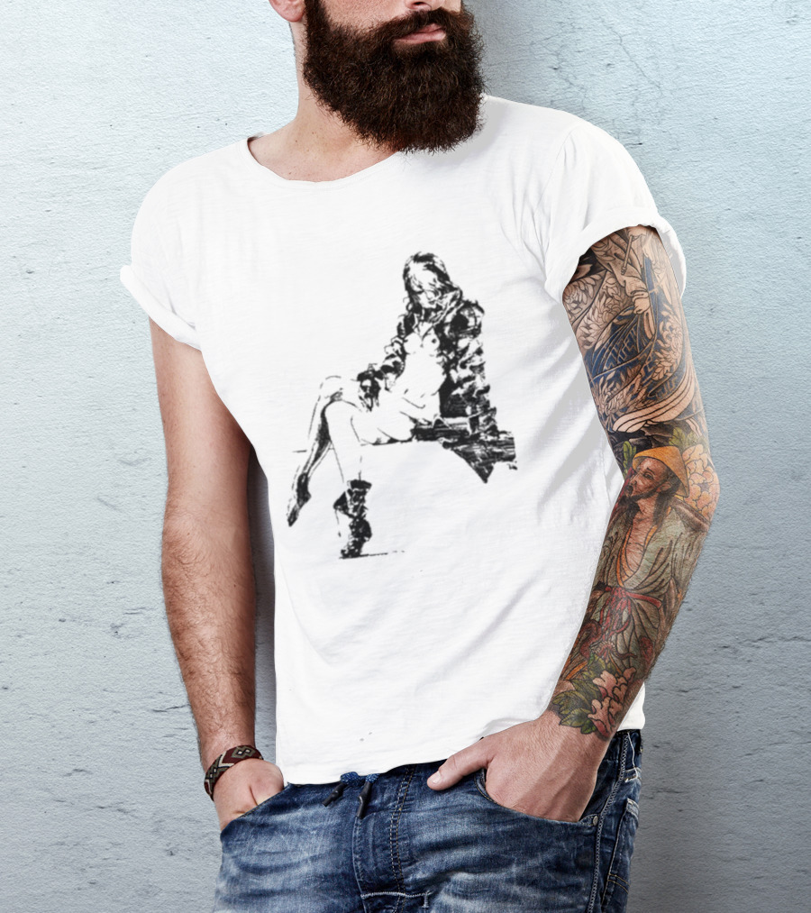 Espionagevr Store Big Sniper Mysterious Figure In Long Coat And Boots T-Shirt