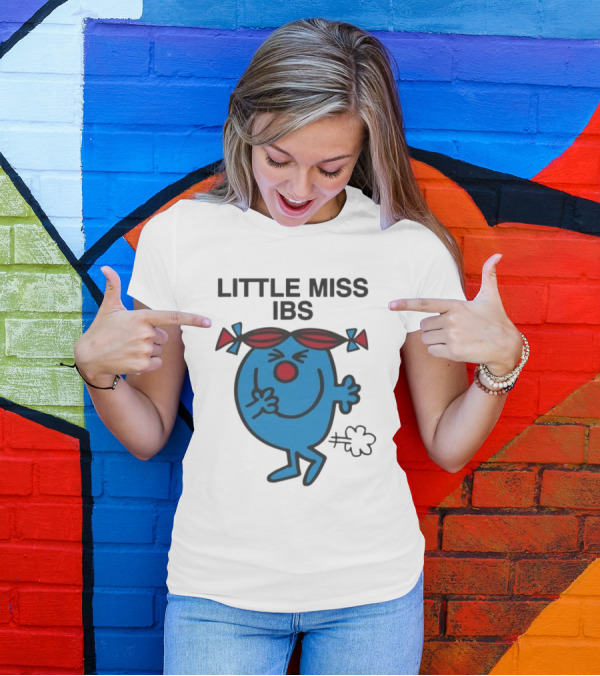 Little Miss IBS Character With Red Bows And Blue Figure T-Shirt