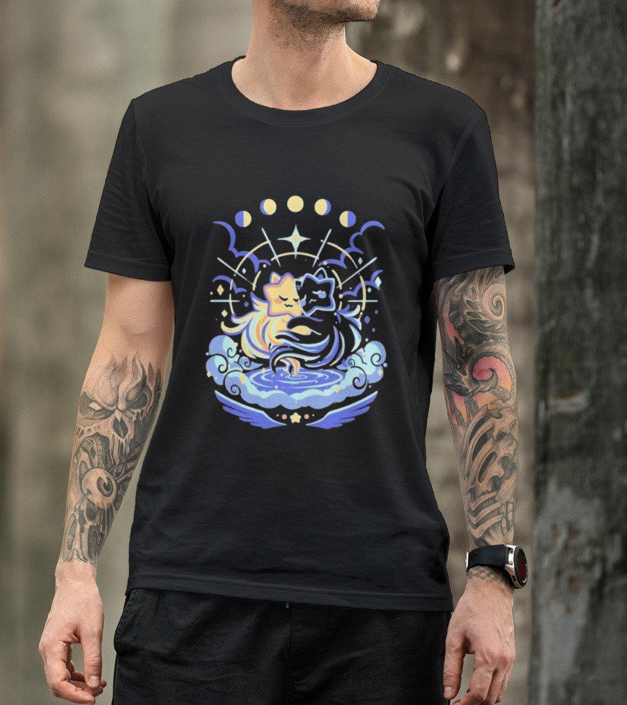 Wishing Stars Miski Celestial Phases Astral Embrace T-Shirt