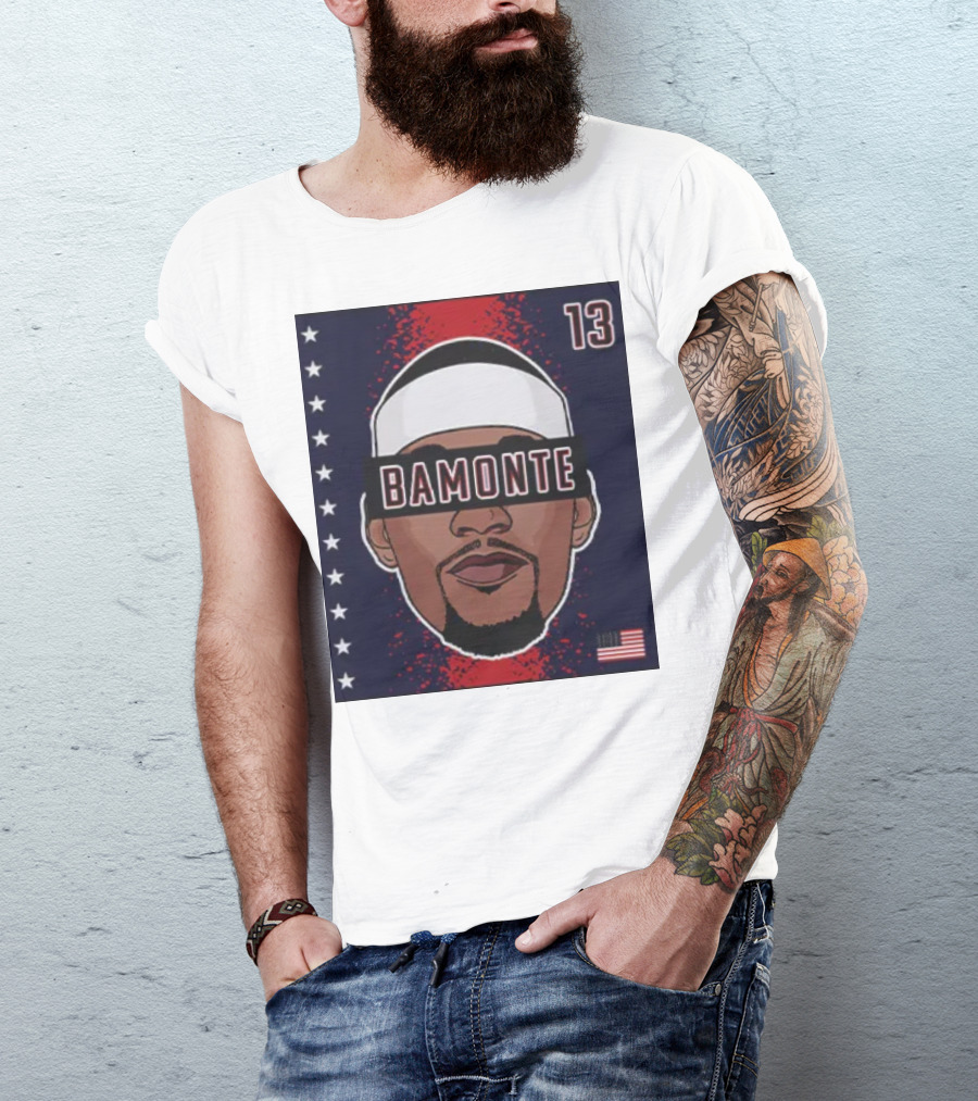 Bamonte 13 Stars And Stripes Illustration Bam Adebayo T-Shirt