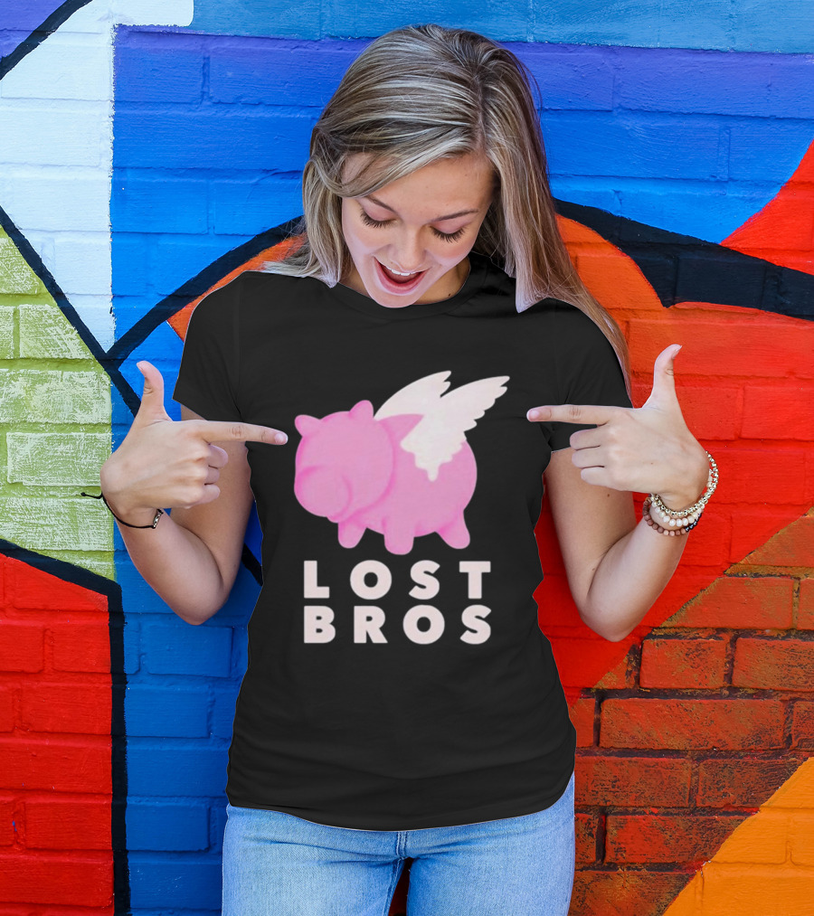 Lost Bros When Hamm Flies Pig With Wings T-Shirt