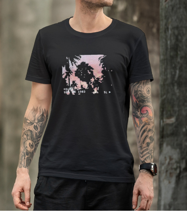 08:35 Sep 05 1983 SL Sunset With Palm Trees T-Shirt