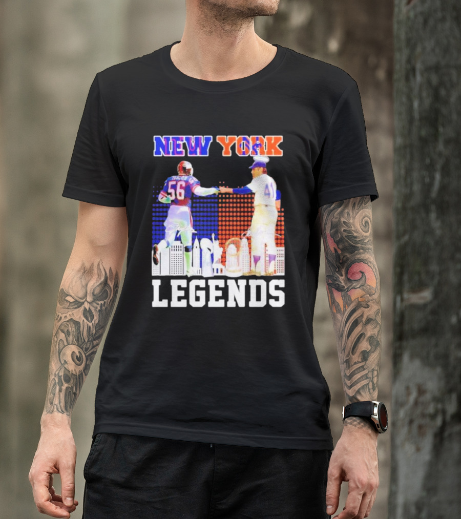 New York Lawrence Taylor Tom Seaver Legends Signatures T-Shirt