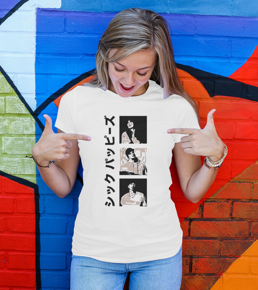 Sick Puppies Wave The Bull Square シックパピーズ Vertical Trio Image T-Shirt