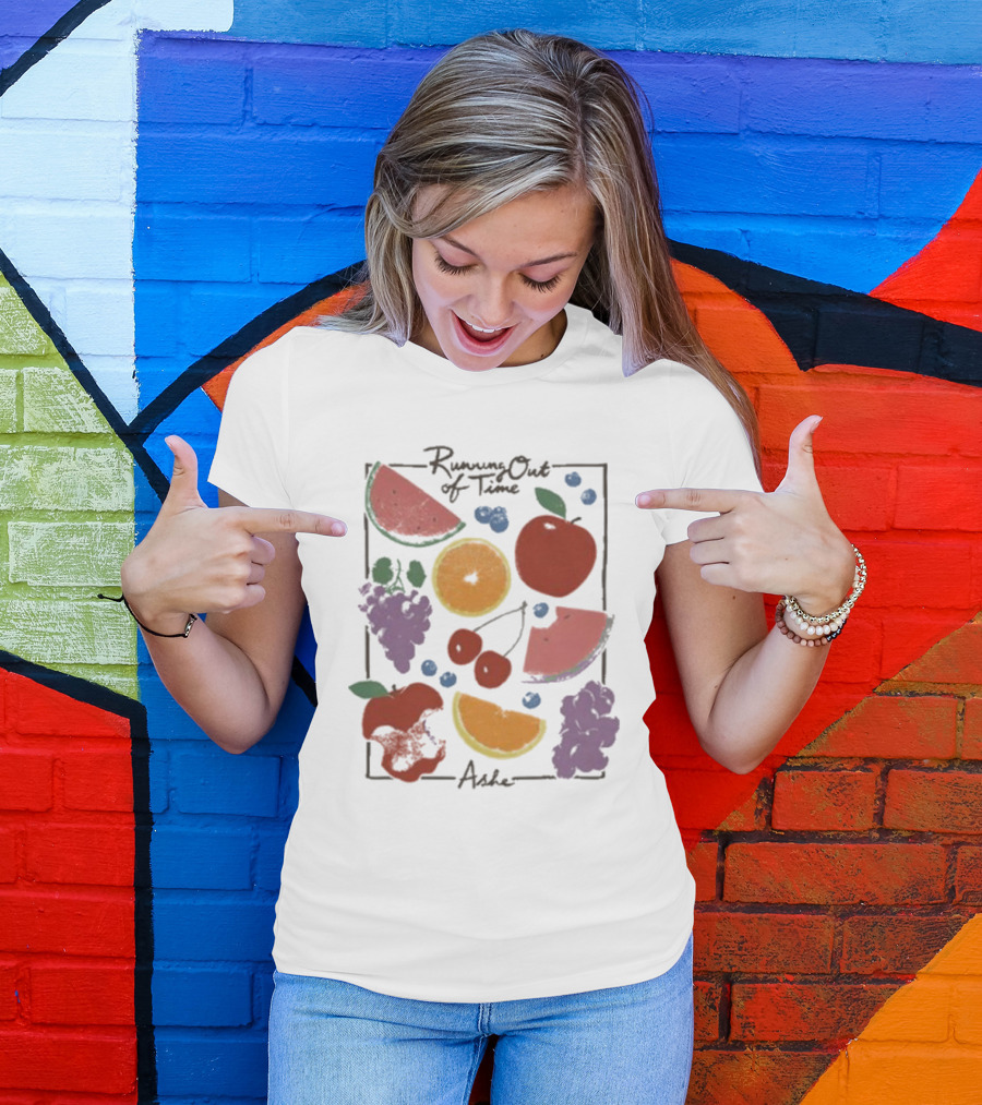 Running Out Of Time Ashe Fruit Collage T-Shirt