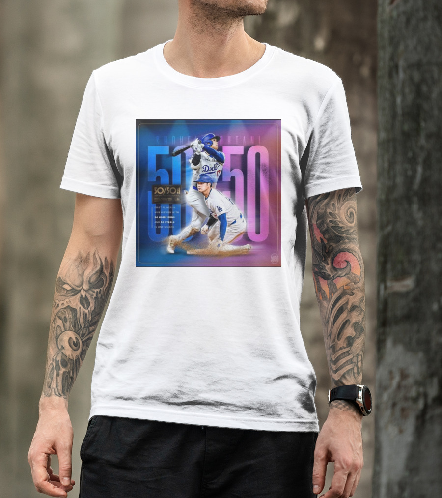 Shohei Ohtani 50/50 First Player MLB History 50 Home Runs And Steals Dodgers T-Shirt