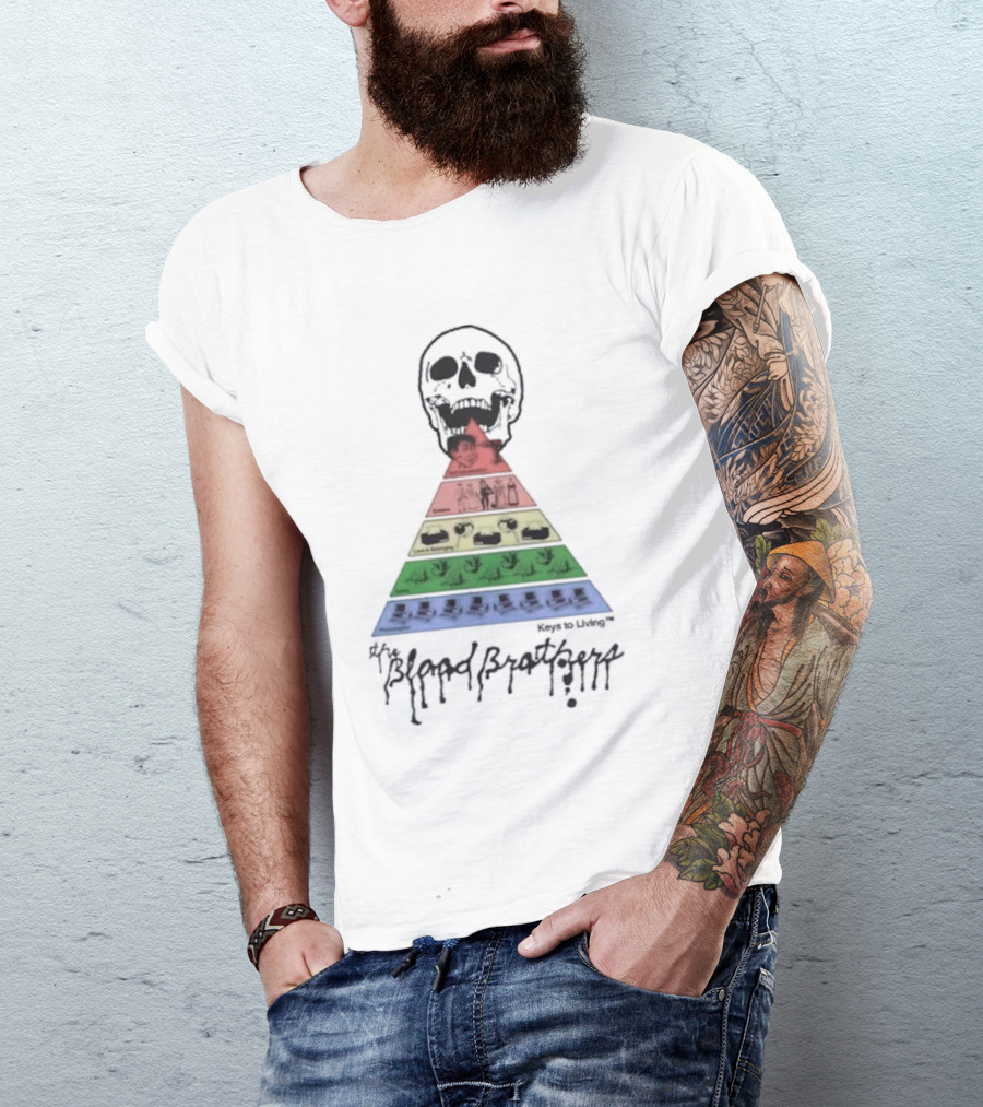 The Blood Brothers Keys To Living Pyramid Skull T-Shirt