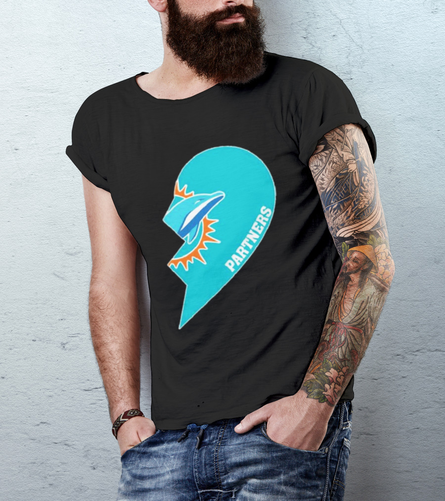 Miami Dolphins Partners Half Heart T-Shirt