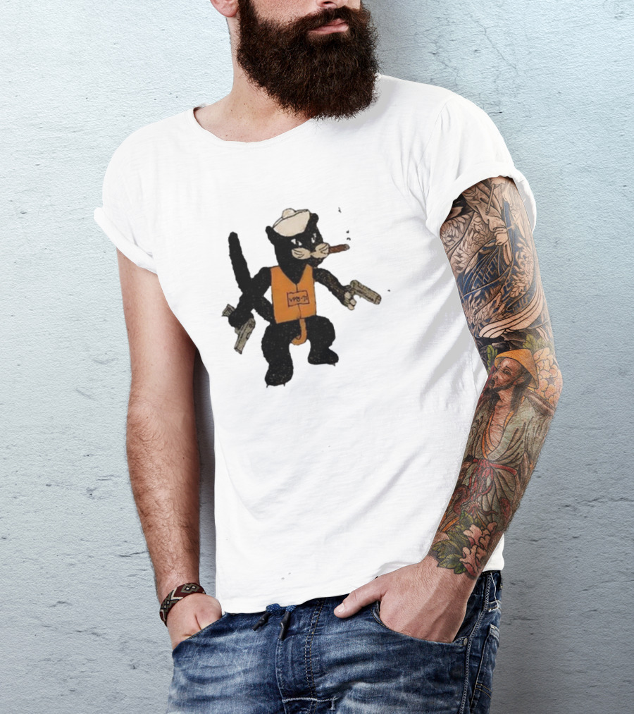 Dylan Cease's Cat Patrol Squadron VPB-71 Vintage Cartoon Panther With Guns And Cigar T-Shirt