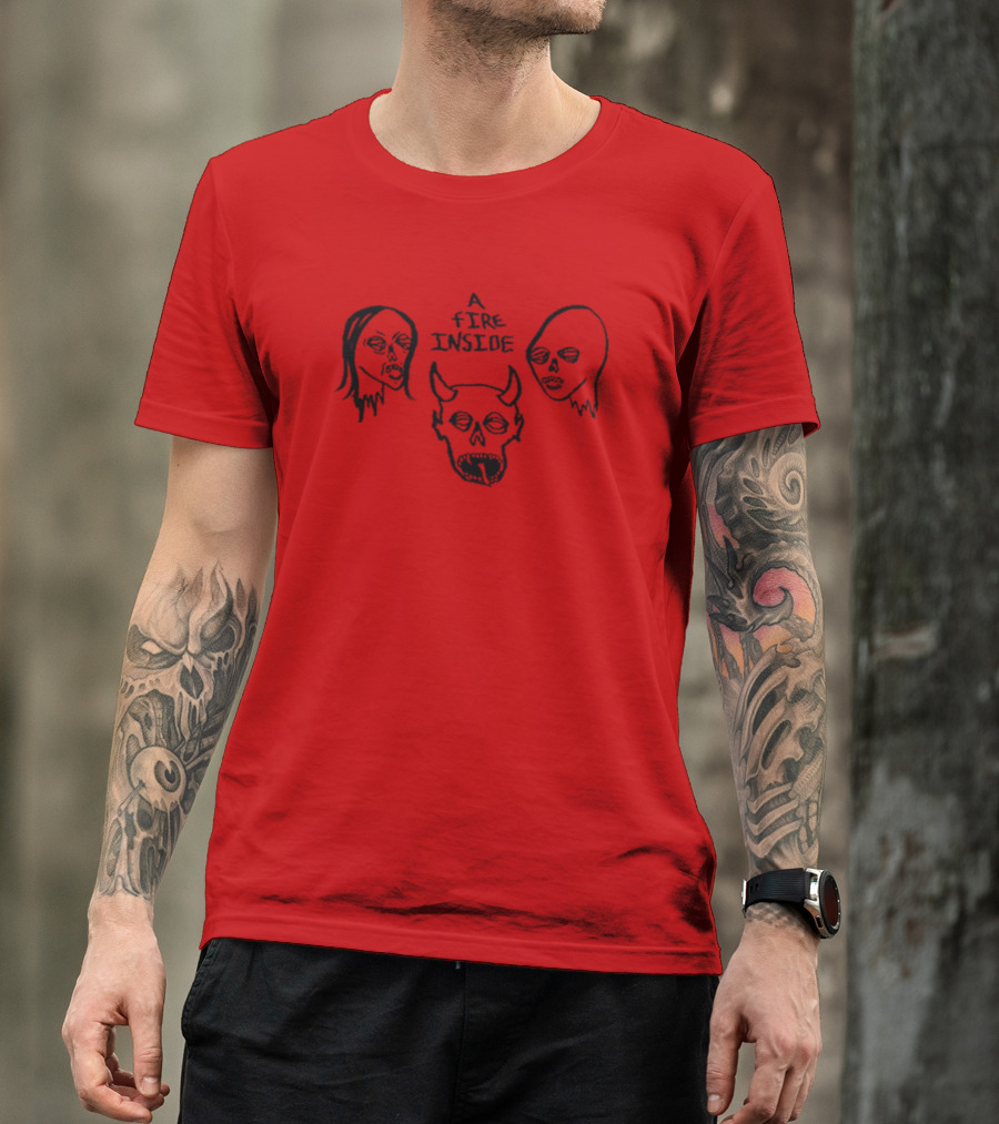 A Fire Inside Faces Ivory Trio Sketch T-Shirt