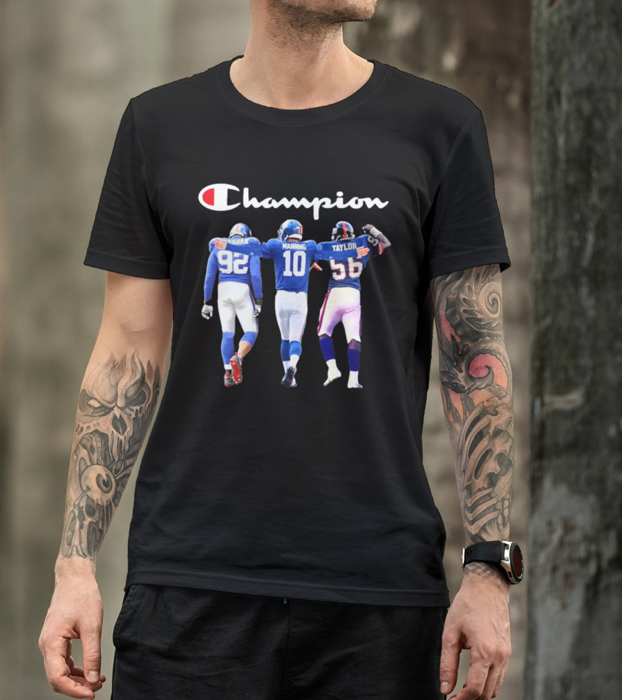 Champion Strahan Manning Taylor New York Giants Signatures T-Shirt