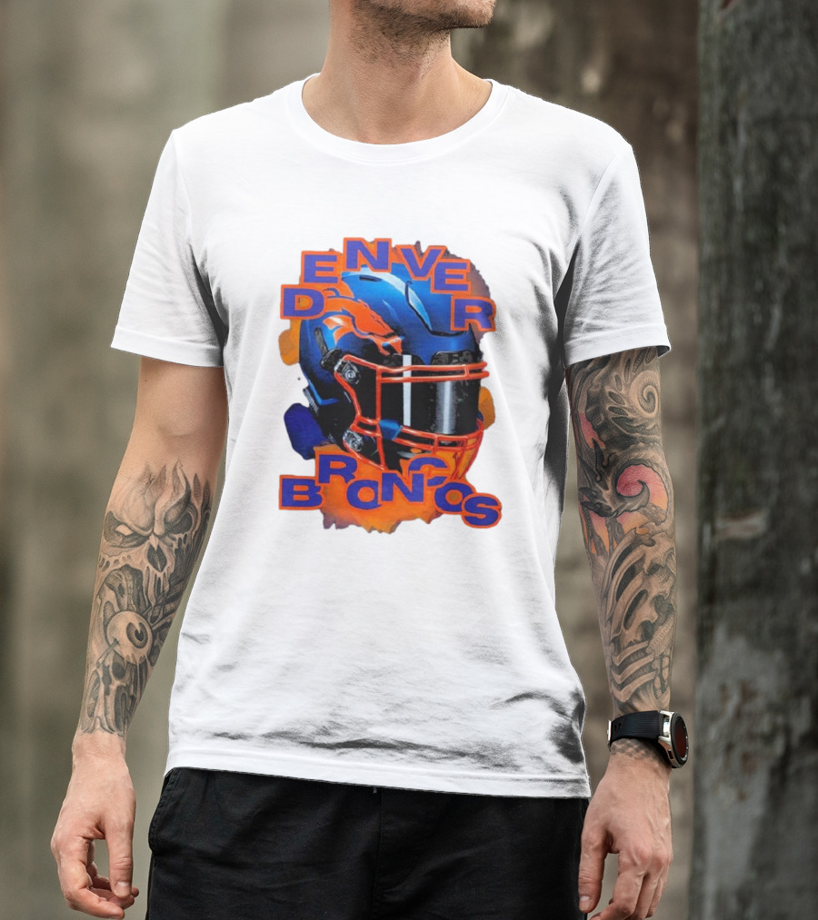 Denver Broncos Helmet Team Sports T-Shirt