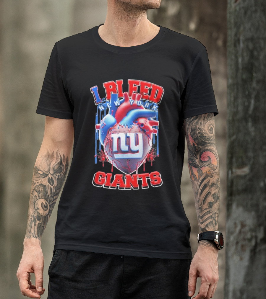 I Bleed New York Giants Ny Heart T-Shirt