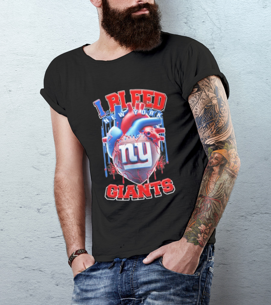I Bleed New York Giants Ny Heart T-Shirt