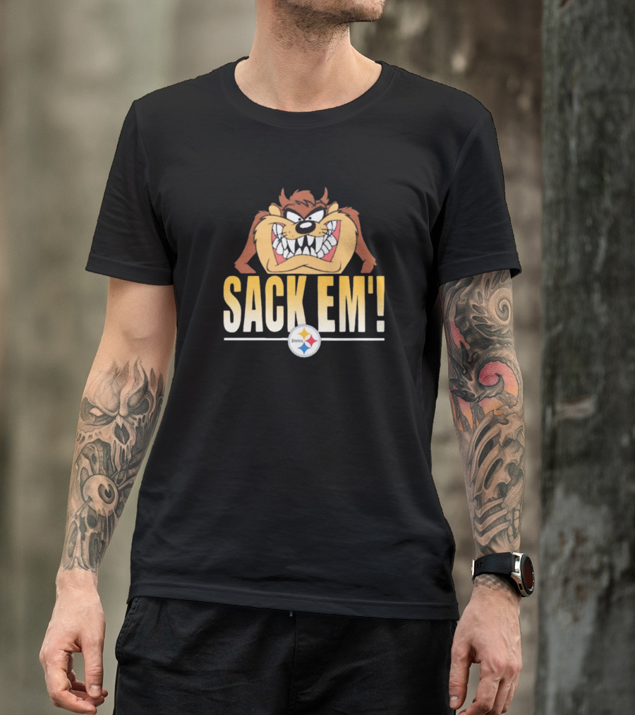 Looney Tunes Taz Sack Em’ Pittsburgh Steelers NFL T-Shirt