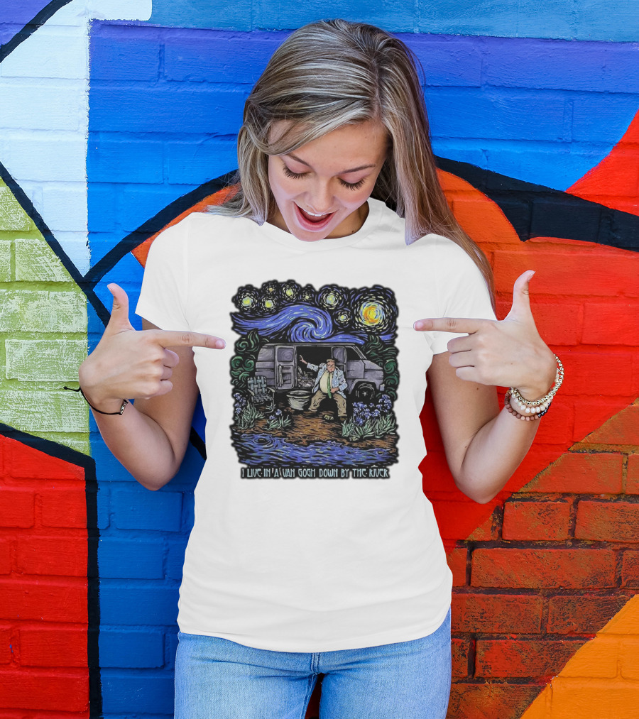 I Live In A Van Gogh Down By The River Starry Night Scene T-Shirt