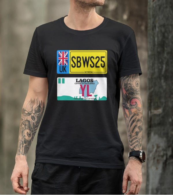 UK SBWS25 Lagos Center Of Excellence Federal Republic Of Nigeria Plate T-Shirt