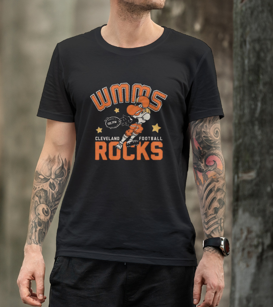 WMMS 100.7FM Cleveland Football Rocks Mascot T-Shirt