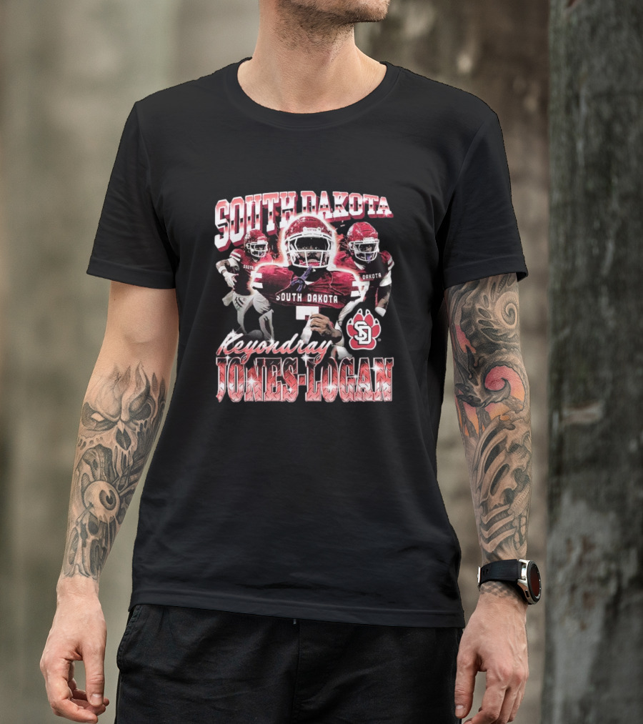 South Dakota Keyondre Jones-Logan Football Player SD Team Spirit T-Shirt