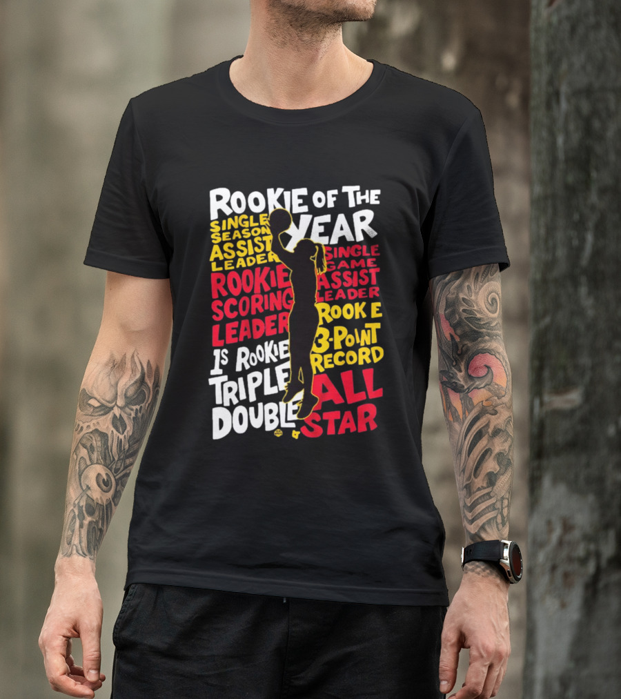 Rookie Of The Year Single Season Assist Leader Rookie Scoring Leader 1st Rookie Triple Double Single Game Assist Leader 3-Point Record All Star T-Shirt
