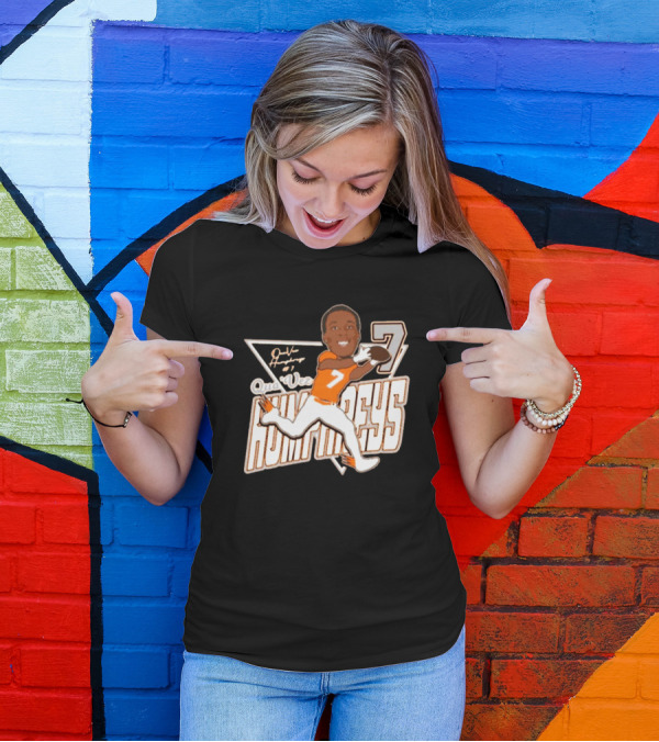 Qua’Vez Humphreys 7 Sam Houston Bearkats Football Caricature Signature T-Shirt