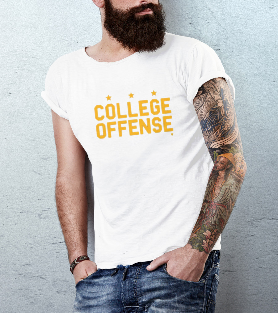 College Offense Yellow Stars Shane Peacher T-Shirt