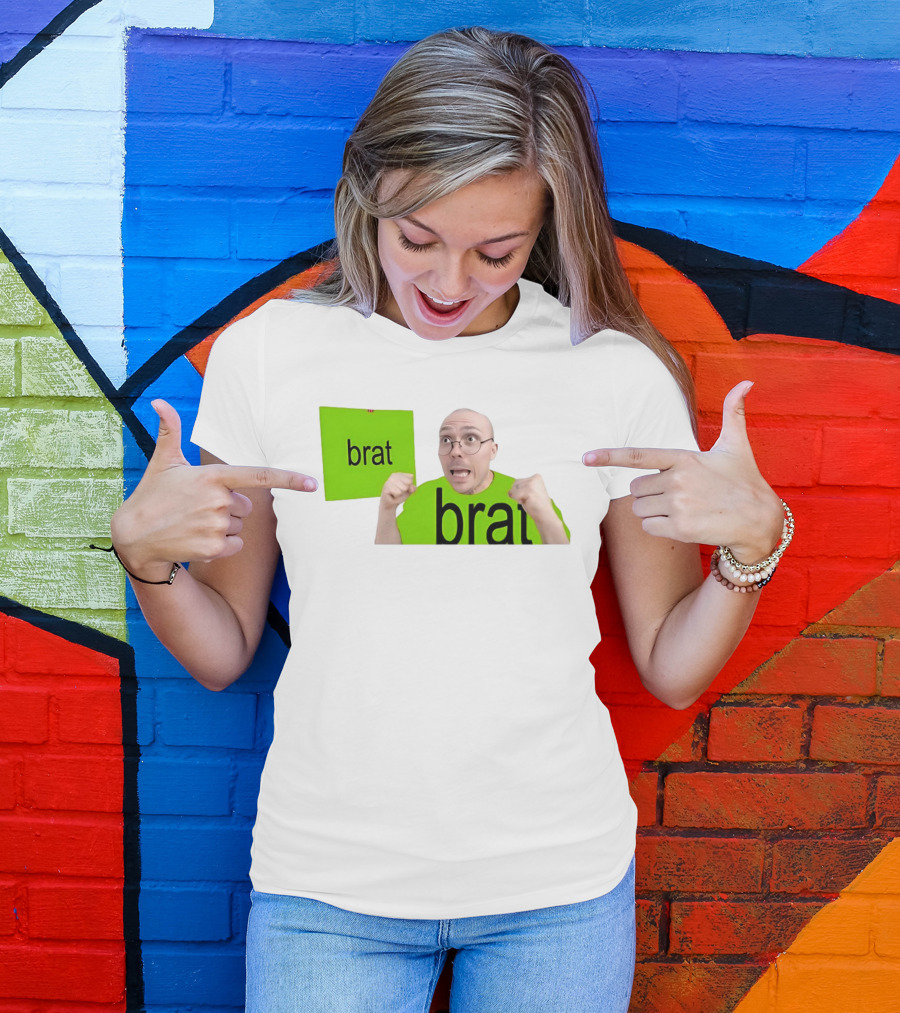 Anthony Fantano Brat Neon Green Double Brat Face T-Shirt