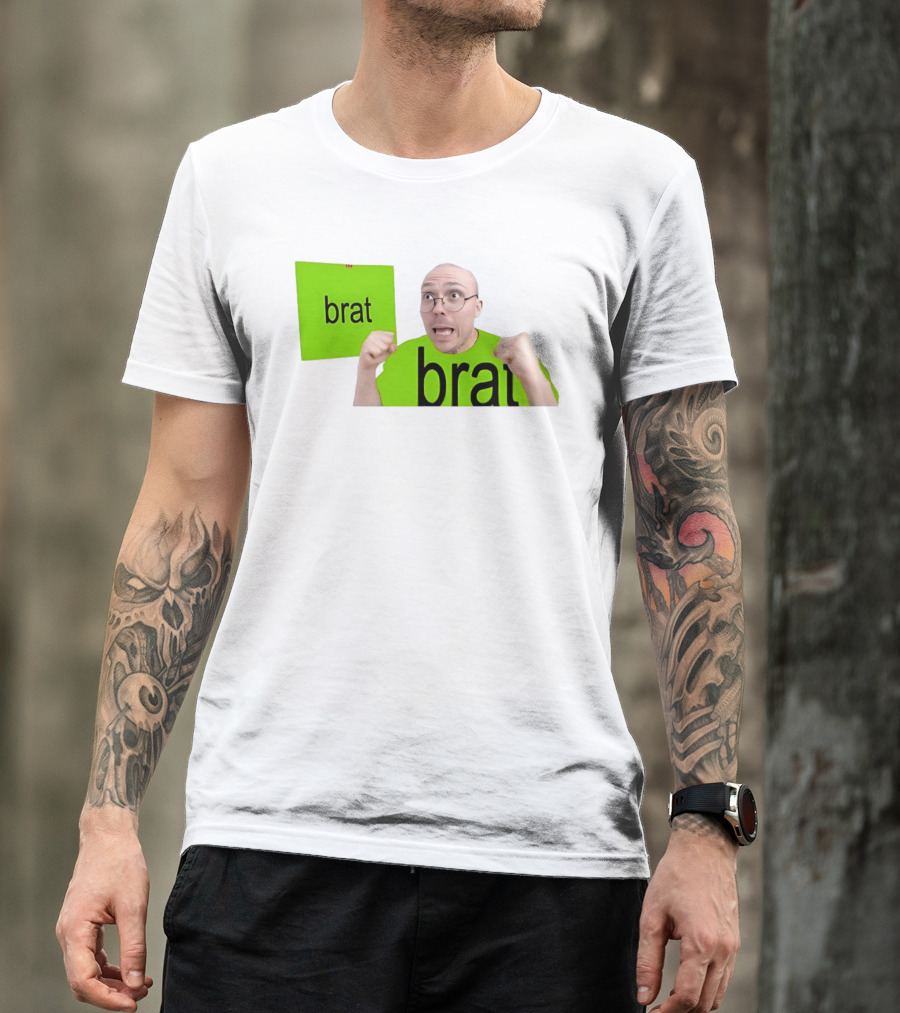 Anthony Fantano Brat Neon Green Double Brat Face T-Shirt