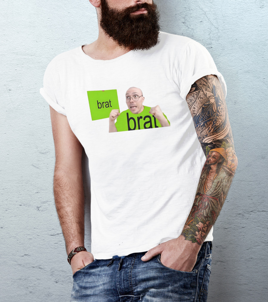 Anthony Fantano Brat Neon Green Double Brat Face T-Shirt