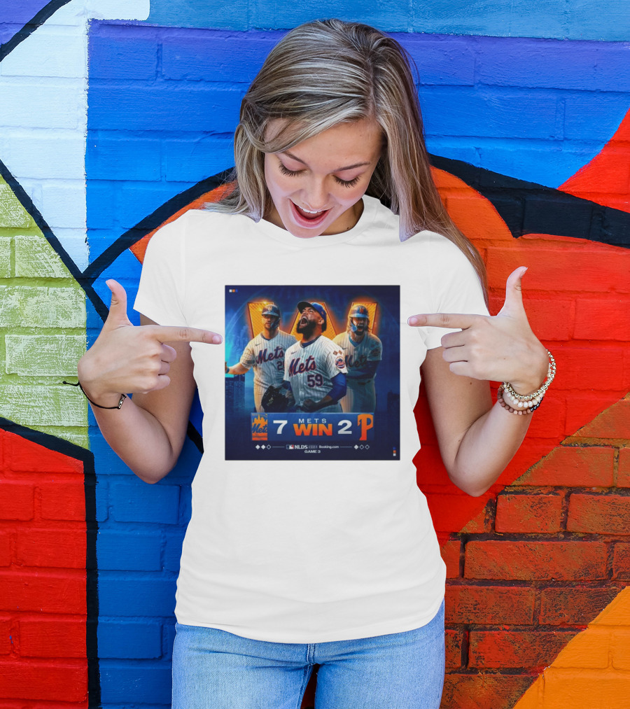 New York Mets Win 7-2 Against Philadelphia Phillies NLDS Game 3 Mets Victory T-Shirt