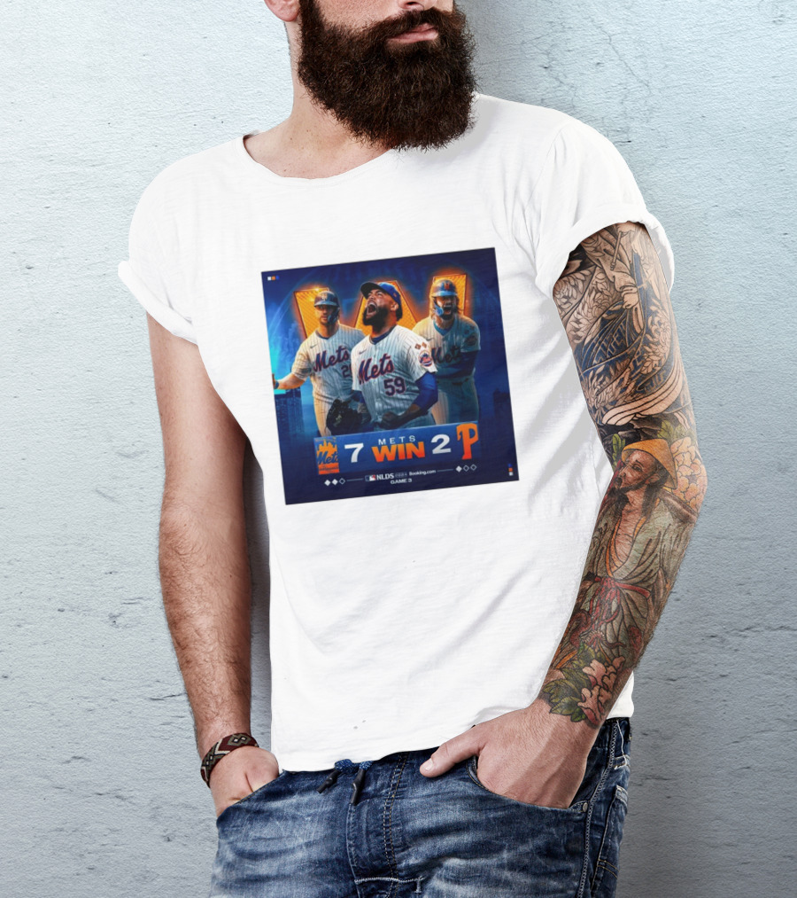 New York Mets Win 7-2 Against Philadelphia Phillies NLDS Game 3 Mets Victory T-Shirt
