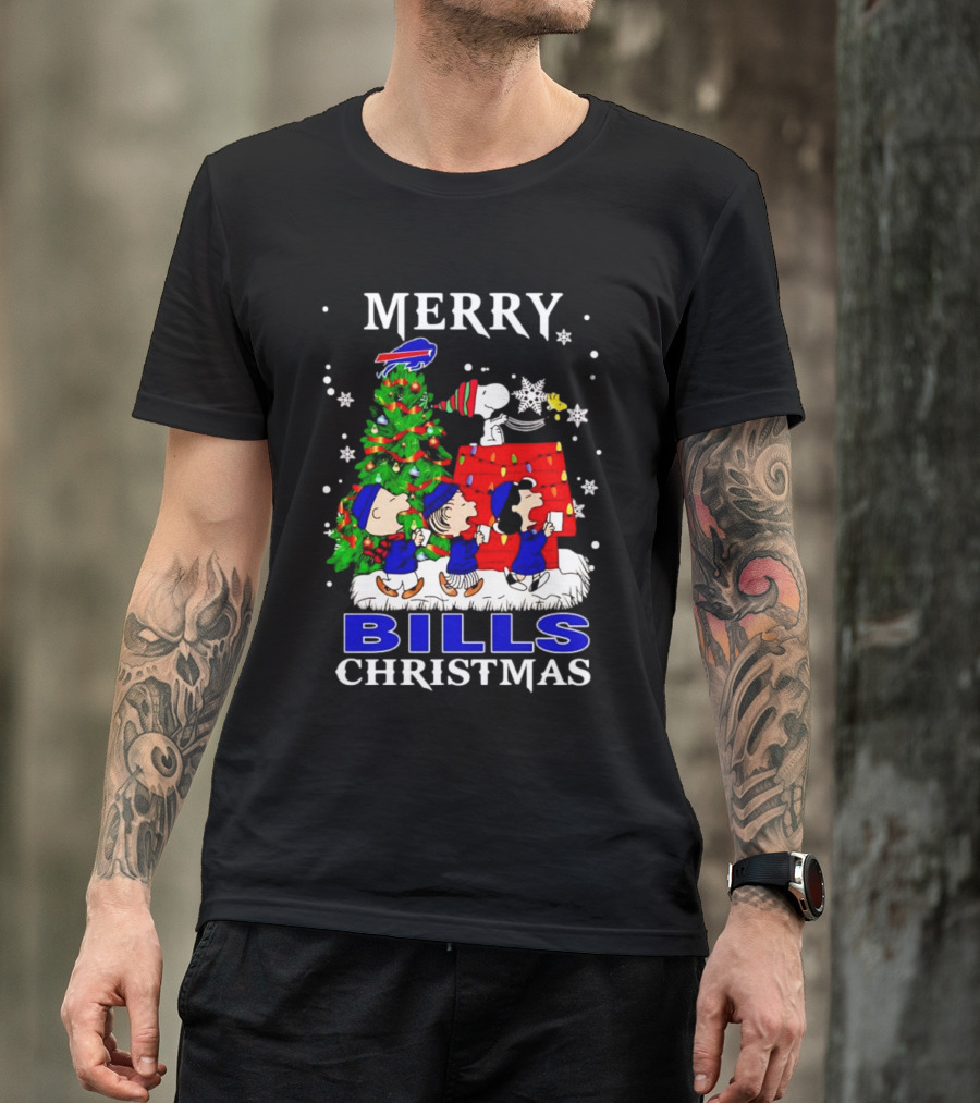 Merry Bills Christmas Peanuts Buffalo Bills T-Shirt