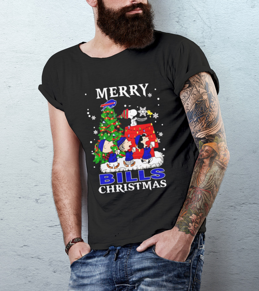 Merry Bills Christmas Peanuts Buffalo Bills T-Shirt