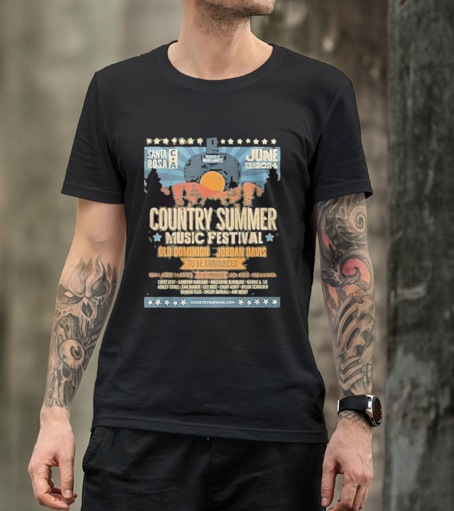 Santa Rosa Country Summer Music Festival Old Dominion Jordan Davis June 14-16 T-Shirt