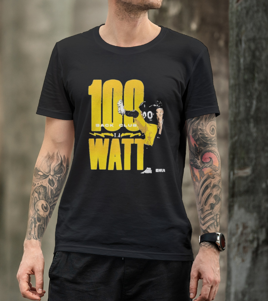 Pittsburgh Steelers T.J. Watt 100 Sack Club NFLPA T-Shirt