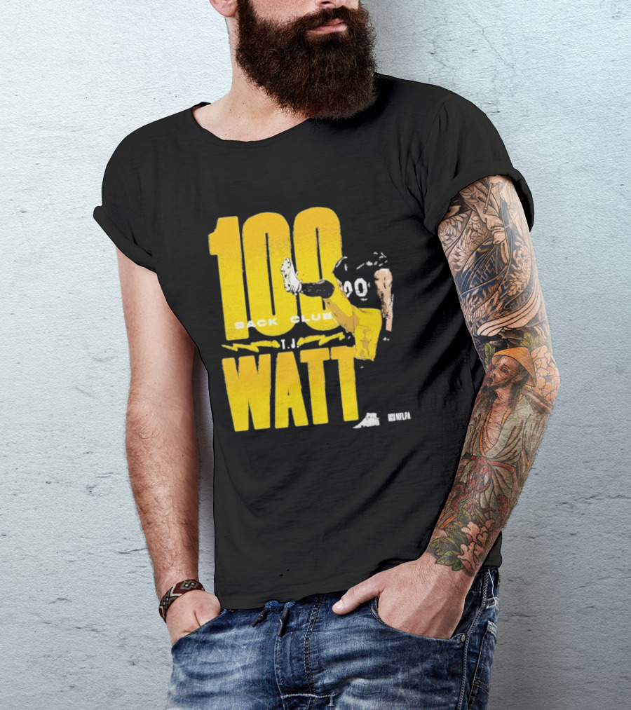 Pittsburgh Steelers T.J. Watt 100 Sack Club NFLPA T-Shirt