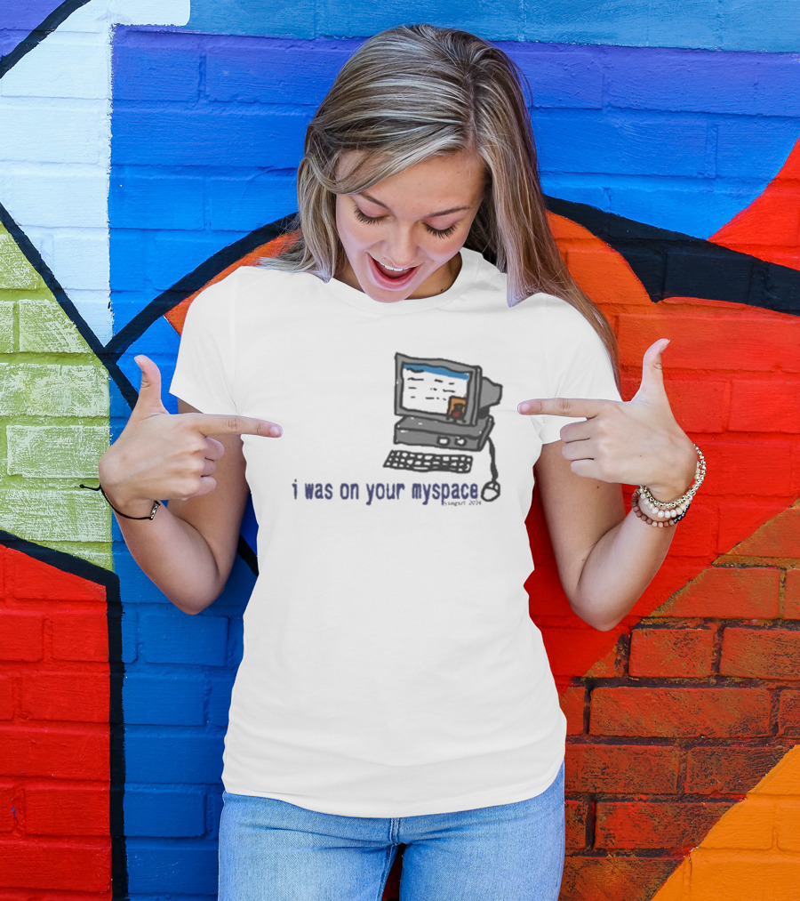 Macdoogle I Was On Your Myspace Computer Retro T-Shirt