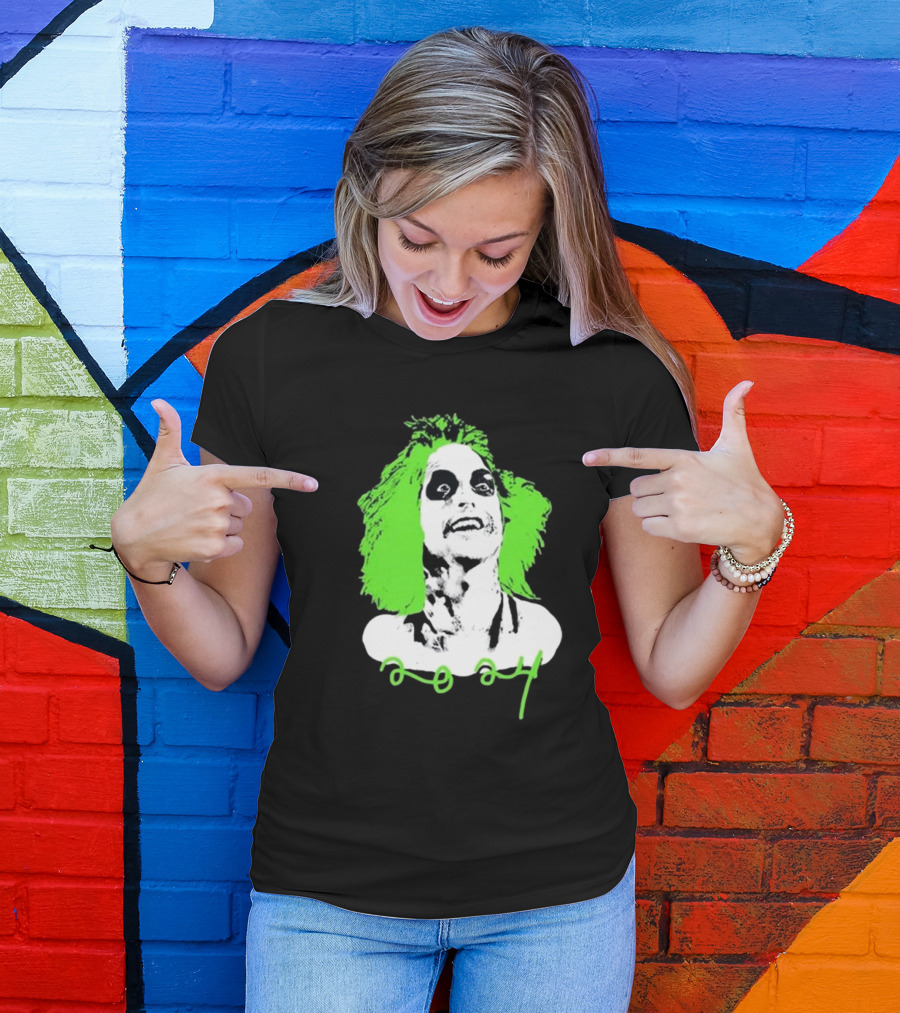 Beetlejuice Eyeliner Green Hair T-Shirt