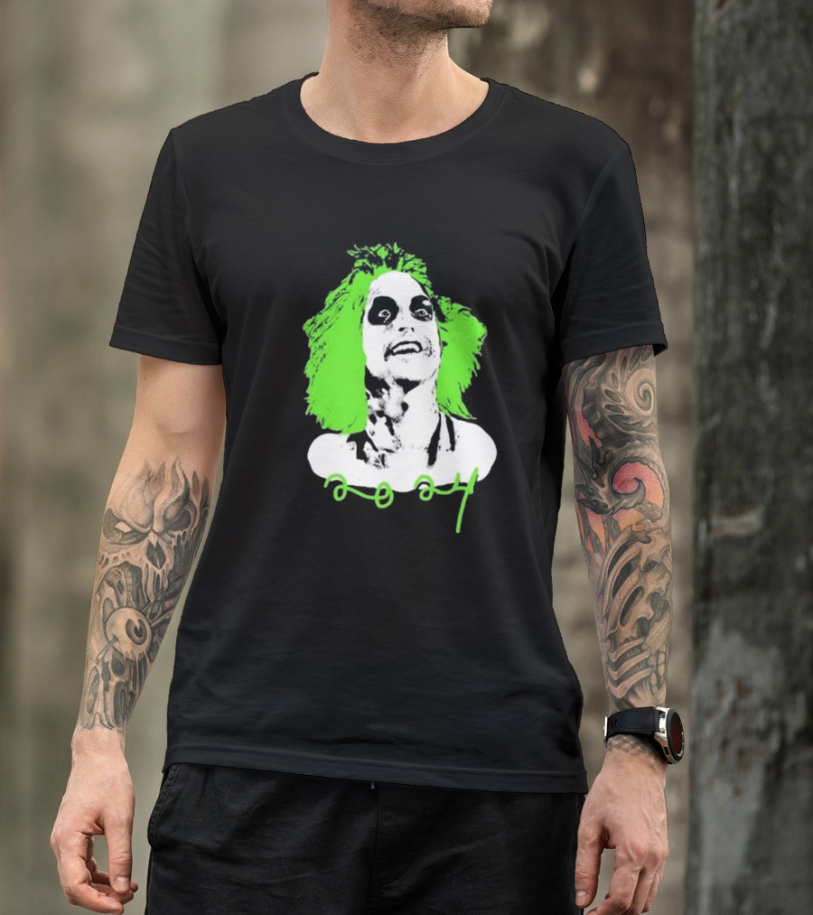 Beetlejuice Eyeliner Green Hair T-Shirt