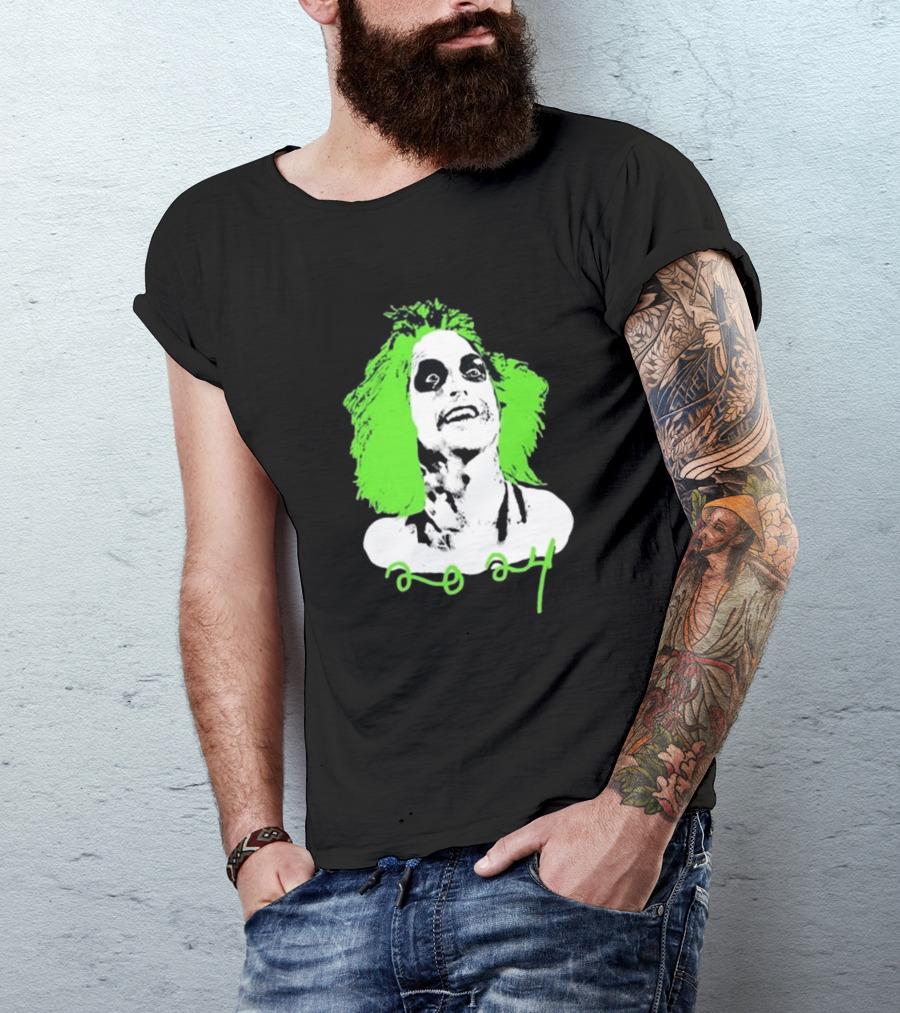 Beetlejuice Eyeliner Green Hair T-Shirt