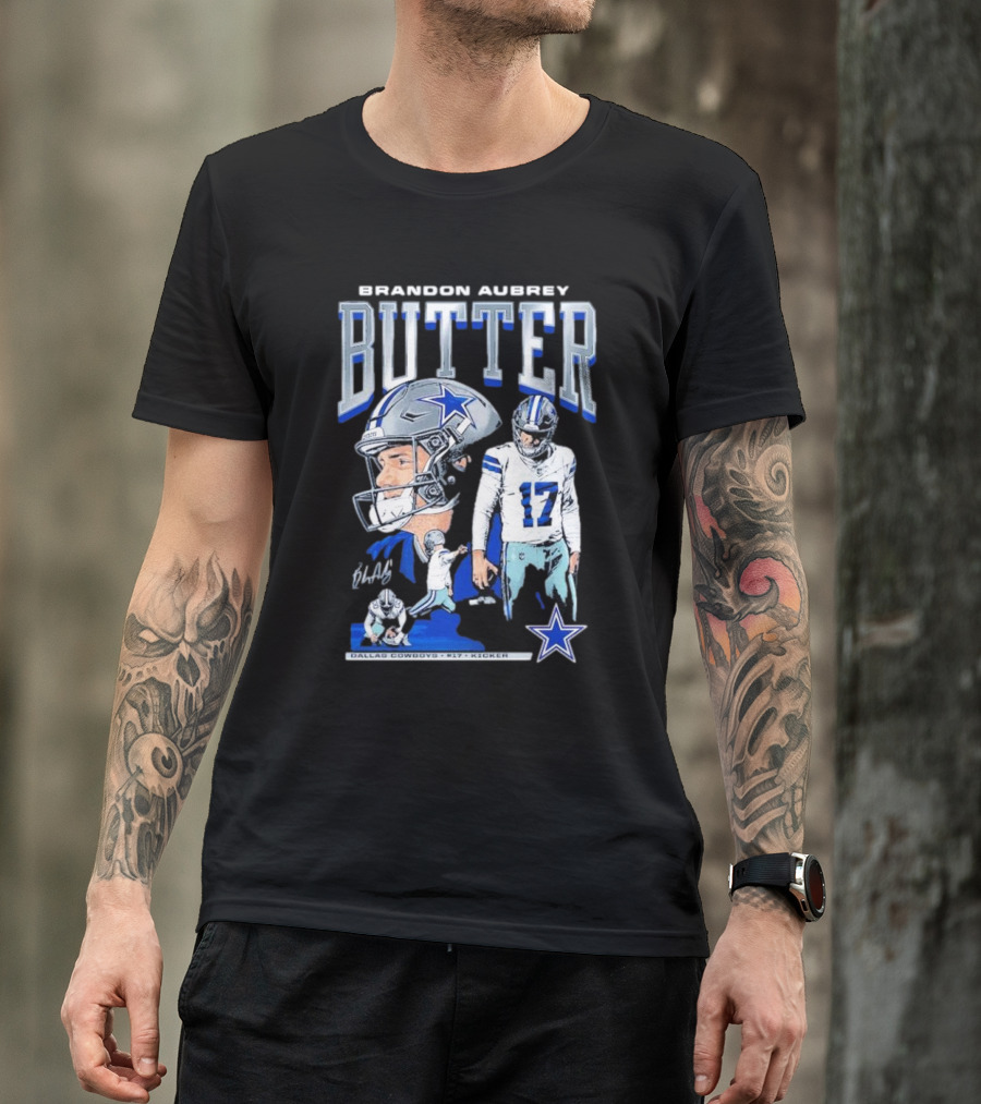 Brandon Aubrey Butter Dallas Cowboys NFL Vintage Football Player T-Shirt
