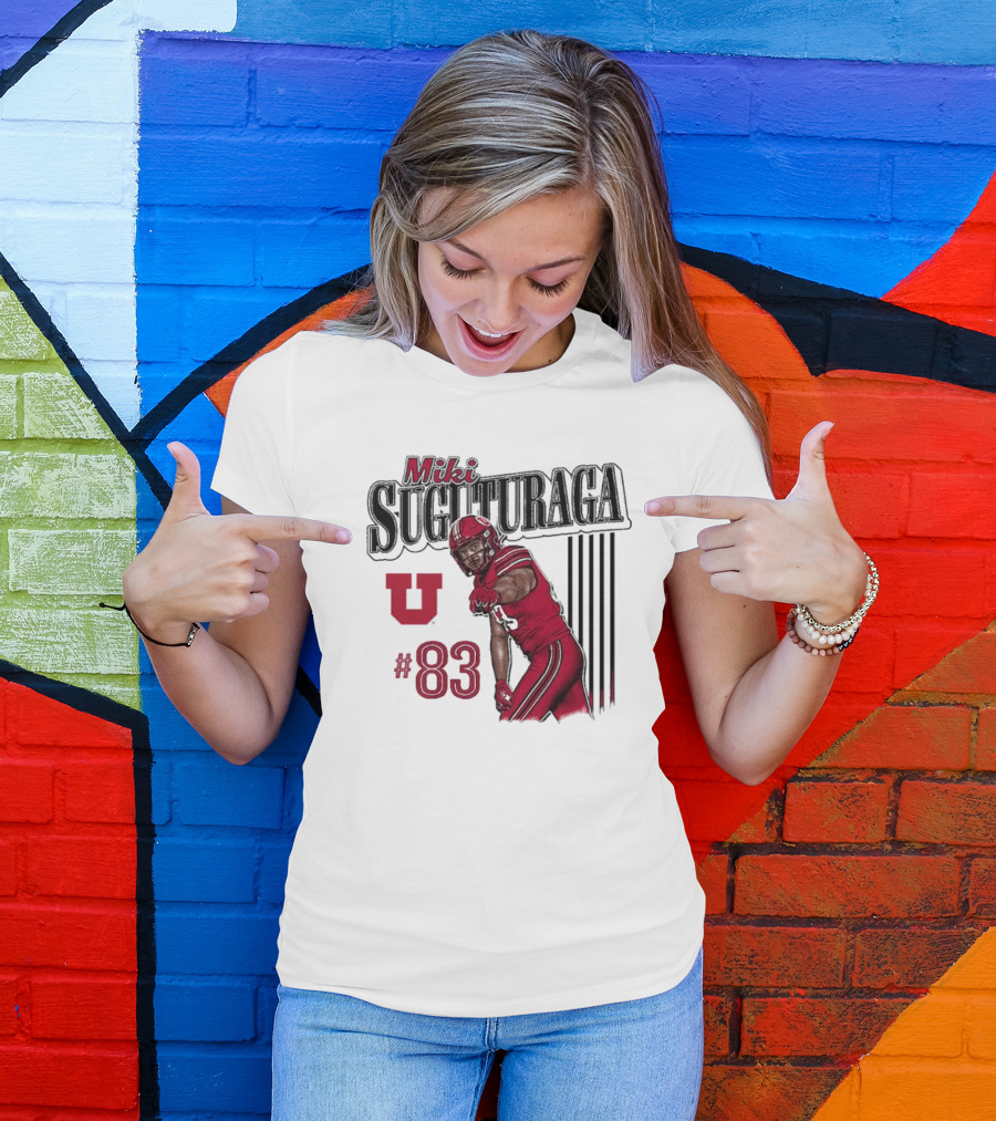 Miki Suguturaga Utah Utes Football #83 Cartoon Player T-Shirt