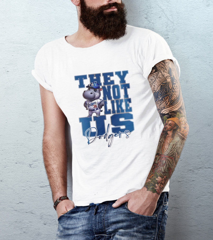 The Not Like Us Moo Deng X Los Angeles Dodgers Baseball T-Shirt