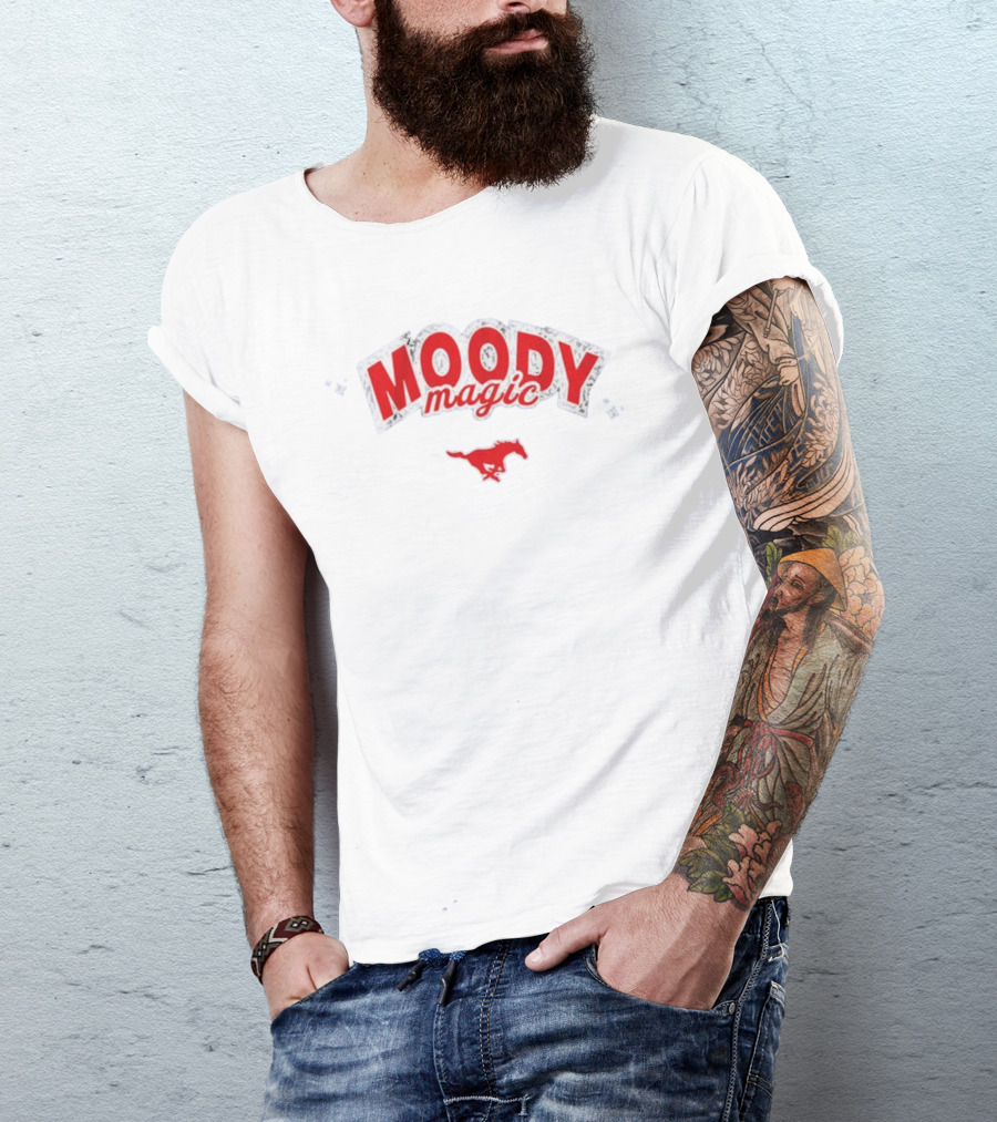 SMU Mustangs Volleyball Moody Magic Red Mustang T-Shirt