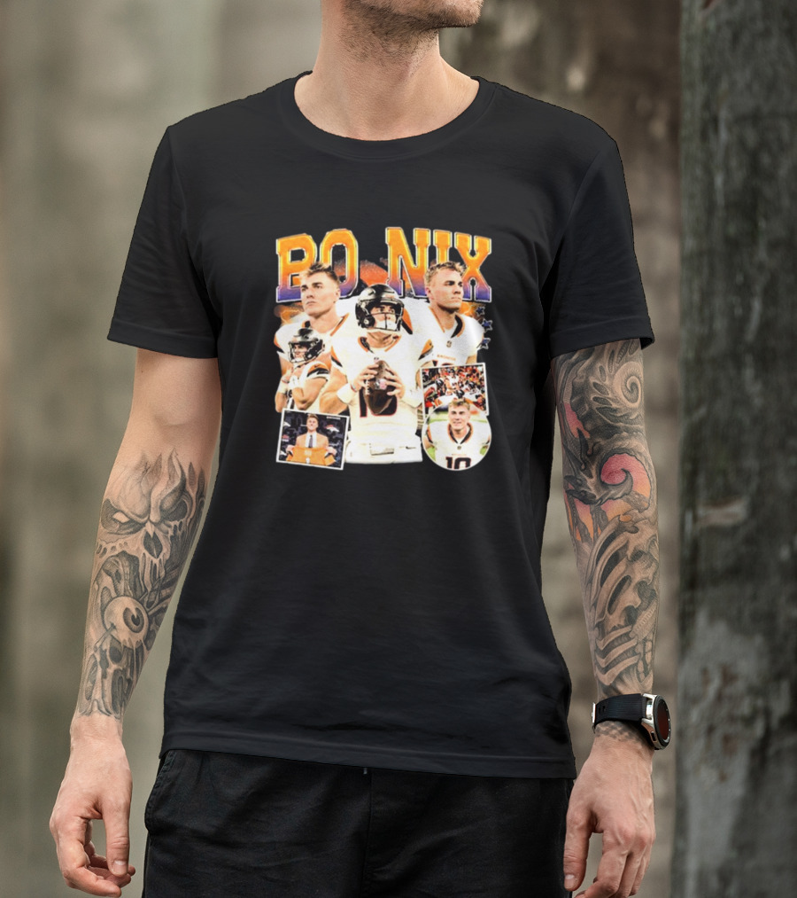 Bo Nix Denver Broncos NFL Vintage Football American T-Shirt