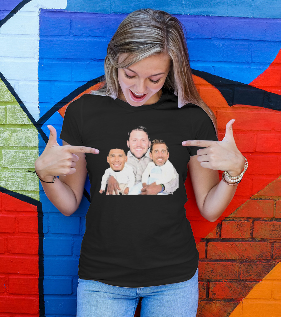 Josh Allen Allen Lazard Holding Son Daughter Aaron Rodgers T-Shirt