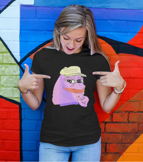 Purple Pepe Make Solana Great Again Hat T-Shirt