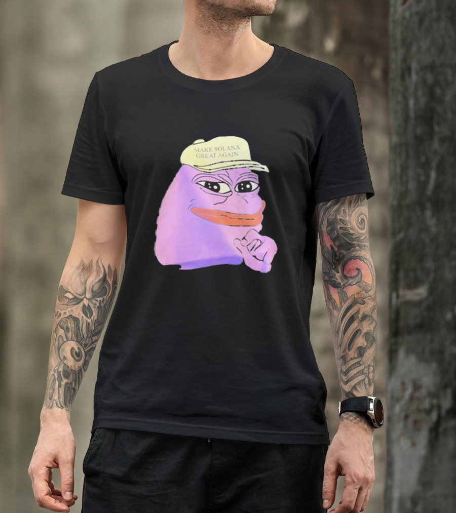 Purple Pepe Make Solana Great Again Hat T-Shirt