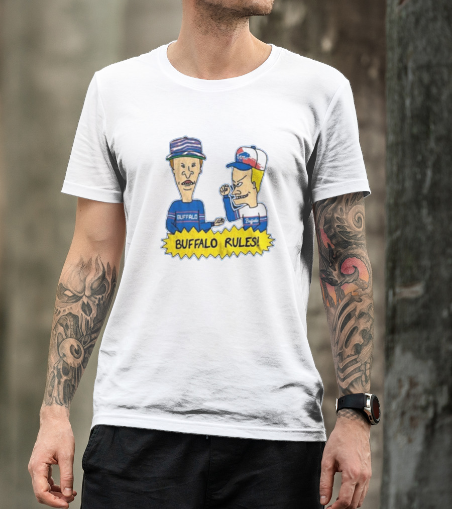 Beavis And Butt-Head Buffalo Rules Buffalo Bills Cartoon Characters T-Shirt
