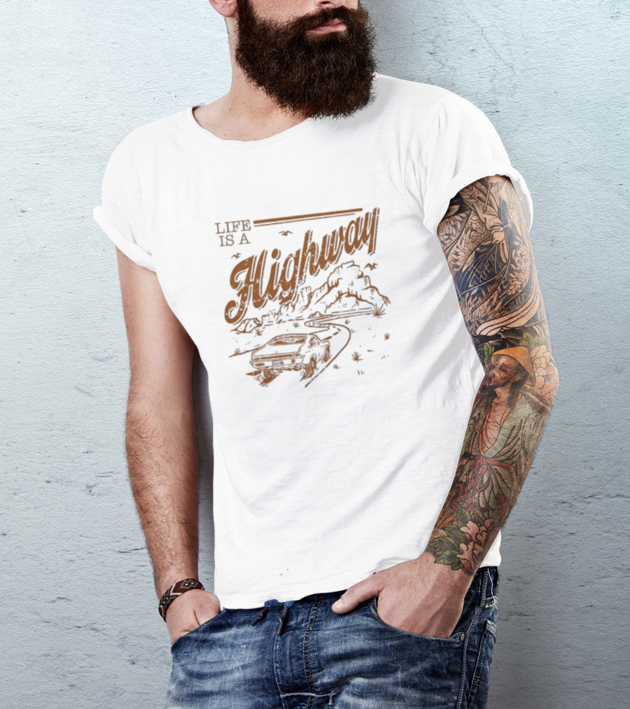 Rascal Flatts Life Is A Highway Vintage Car Desert Journey T-Shirt
